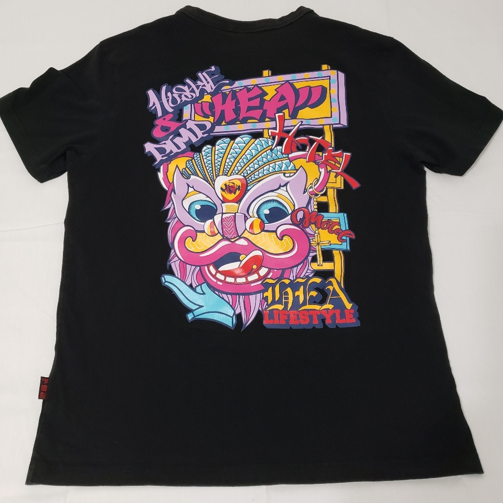 Black Graphic T-Shirt Men's Medium-Fit